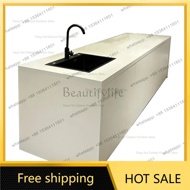 Best Sellers Nordic Creative Kitchen Islands Modern Design Multifunctional Sintered Stone Countertop With Sink Bar Home Furnitur