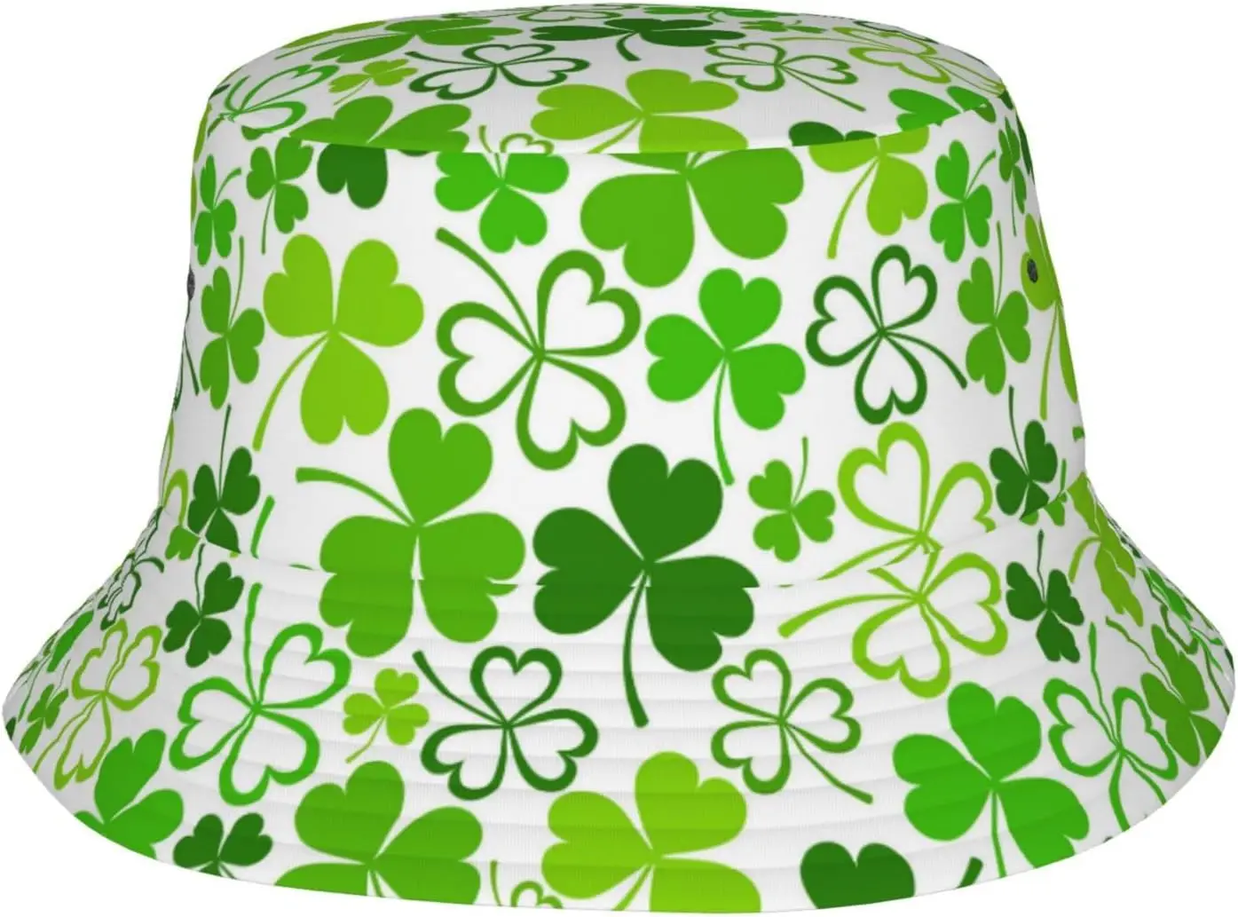 Unisex Cute St. Patrick's Day Shamrock Print Bucket Hat Summer Travel Fisherman Cap for Women Men Teens