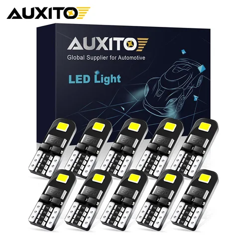 AUXITO 10 шт. T10 W5W светодиодная лампа автоматического внутреннего освещения 12 В 6000 К светодиодная купольная лампа багажника для Audi A6 C5 A1 A3 A4 B9 B8 B6 A6 C5
