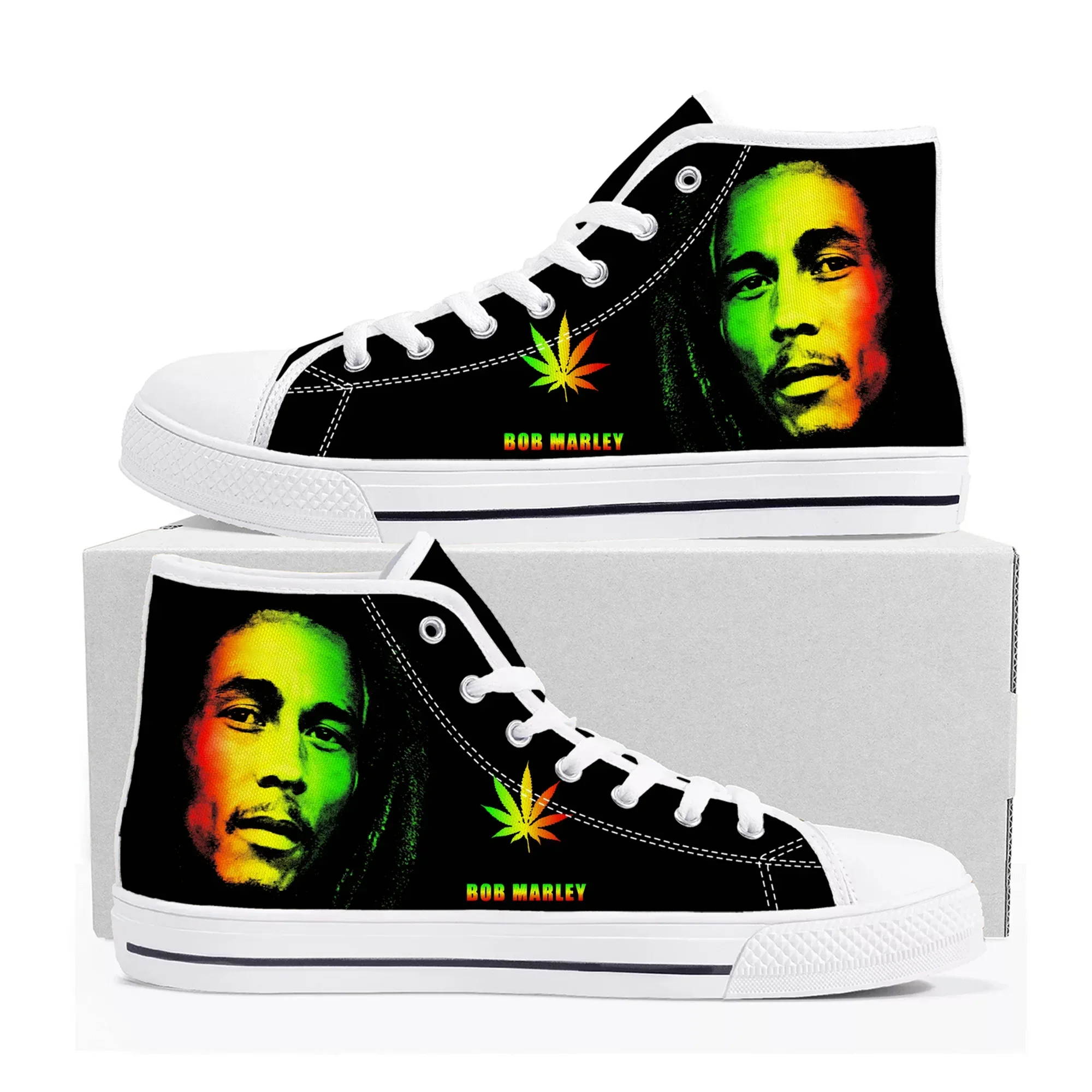 

Кроссовки Legend Bob Marley Reggae Rasta Music Rock High Top, мужские, женские, подростковые, повседневные, из канваса, для пар, на заказ