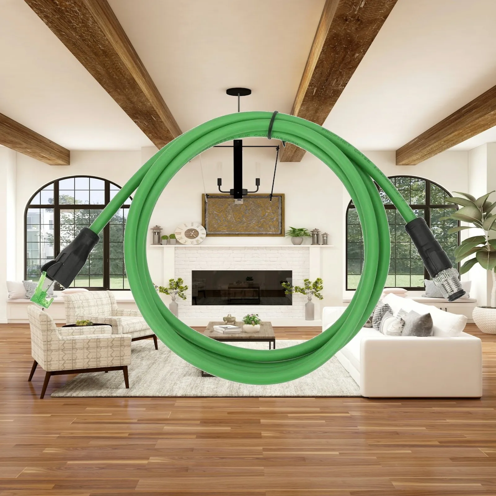 Secure Metal Thread Ethernet Cable Connector 12mm D Coded IP67 Green PVC 4 Wire Gigabit for Automation Network Link