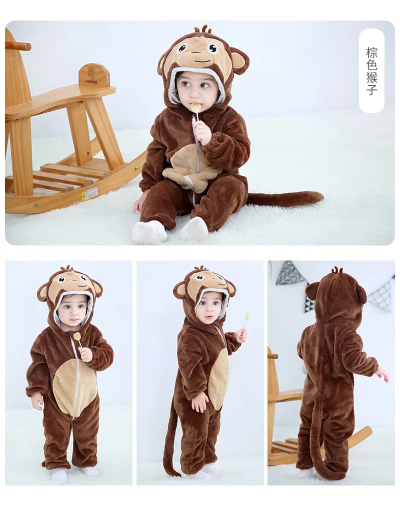 Winter New Born Baby Clothes Ropa Bebe Fox Cow Pajamas Boy Rompers Kids Panda Costume for Girl Infant Jumpsuit 3 9 12 Month