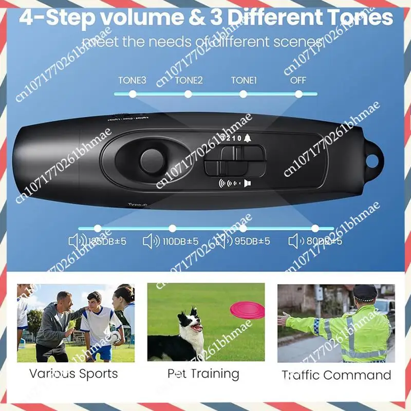 -A21Z 5X صافرة إلكترونية مع شحن USB، صافرة طوارئ لمدربي الحكم، للتخييم في الألعاب الرياضية الخارجية #3