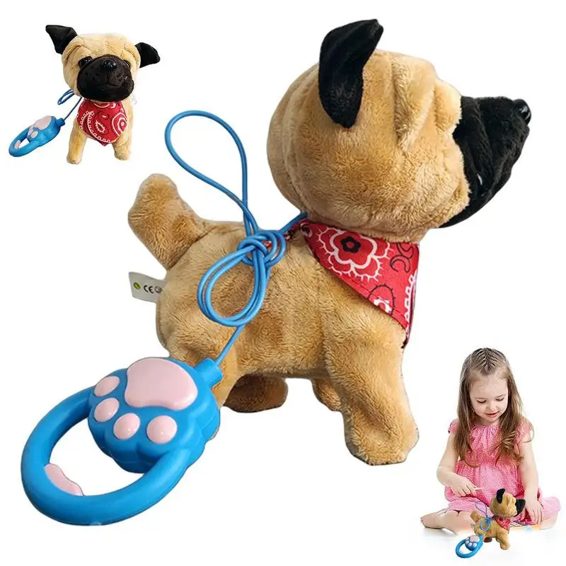 Peluche electrónico para cachorro, juguete interactivo con correa de Control remoto para mascota