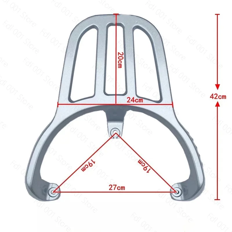 Tail Rack Motorcycle Luggage Racks Suitable for Electric Vehicle Modification Rear Trunk Rack Silver Aluminum Alloy