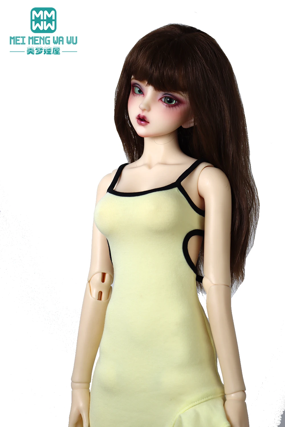 يناسب 1/3 1/4 BJD SD DD MSD ملابس الدمى فستان مكشكش أنيق أبيض، وردي، أسود هدية فتاة