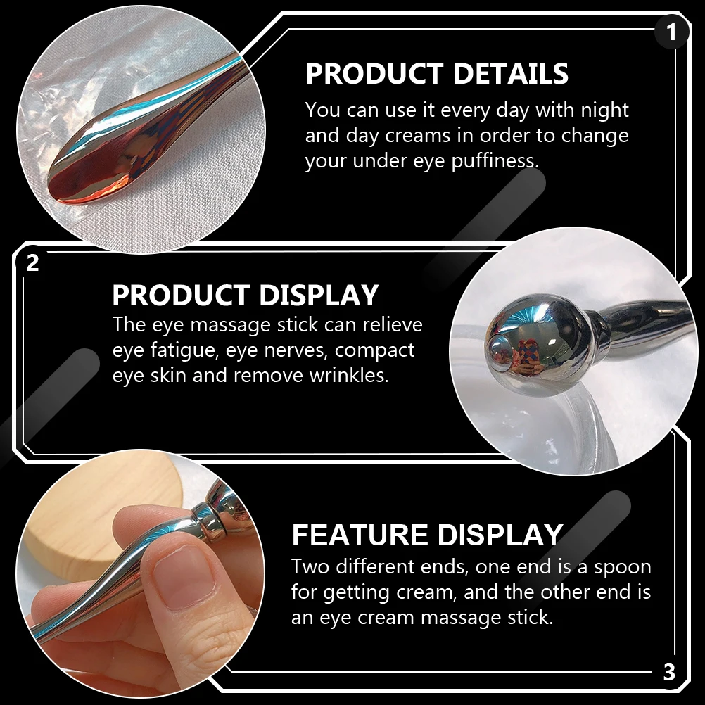 

Cream Massage Stick Manual Ends Spoon Applicator Facial Skincare Tool Under Eye Puffiness Relief Cosmetics