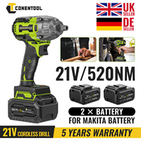 Conentool 520N.M Brushless Electric Impact Wrench 21V Cordless Electric Wrench 1/2\