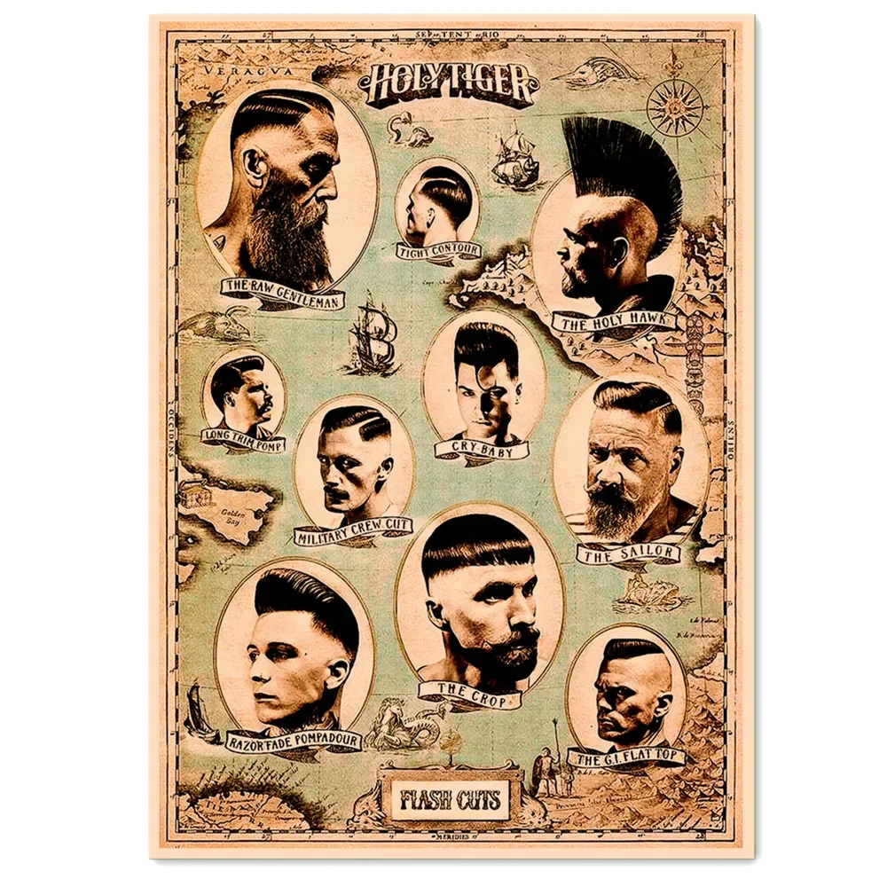 

Постеры и принты SHAVE & CUT, Настенная картина, винтажная татуировка, искусство парикмахерской, настенное украшение, картина, настенная наклейка, фреска