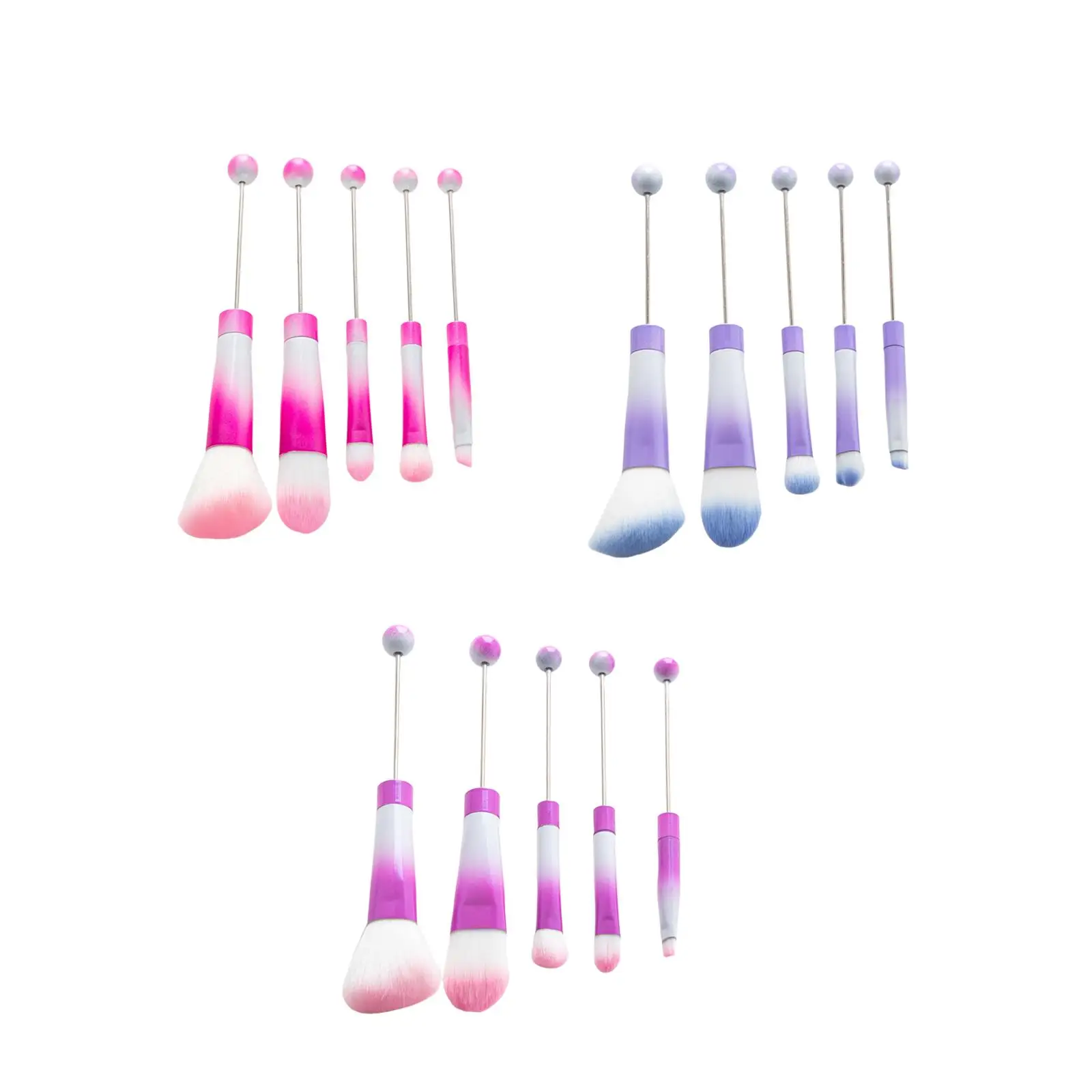 مجموعة فرش مكياج مكونة من 5 قطع، أداة مكياج، فرشاة كريم أساس صناعية بزاوية، أداة تجميل، فرش تجميل للسيدات