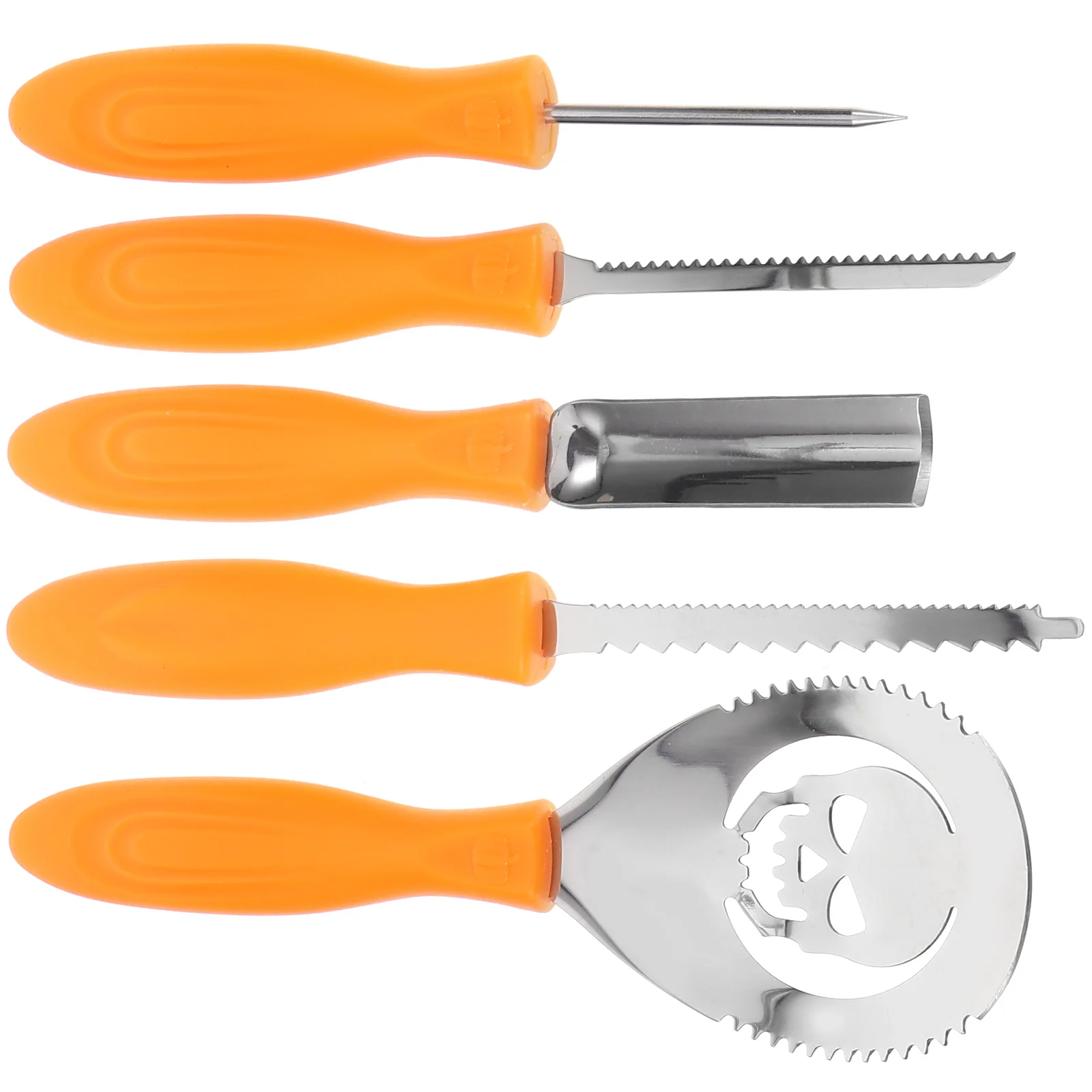 

5pcs Pumpkin Tools Kit Stainless Steel Scraper Pumpkin Carving Tool Kit Halloween DIY Kitchen Knives Clay Sculpting
