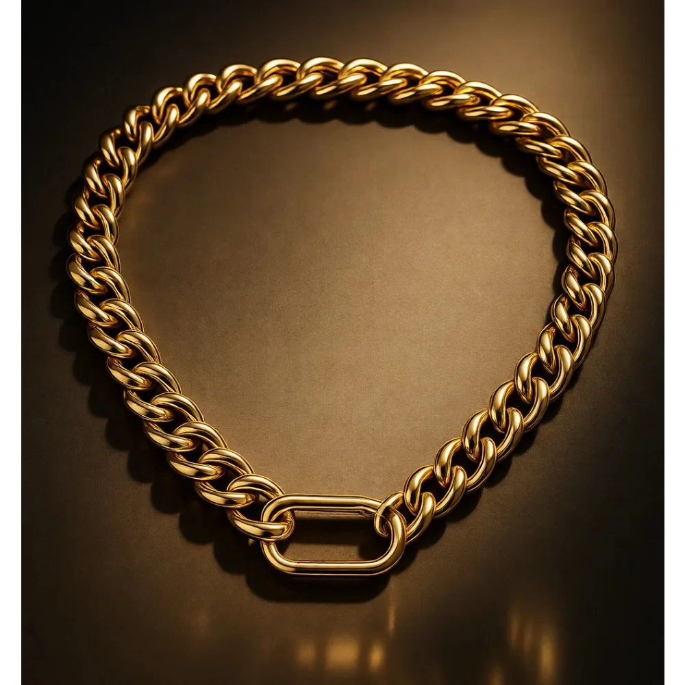 

Массивное золотое кубинское ожерелье для женщин, позолоченное 14K, с овальным пружинным замком, 13 мм, 16 мм, 23 мм, в стиле хип-хоп, модный подарок
