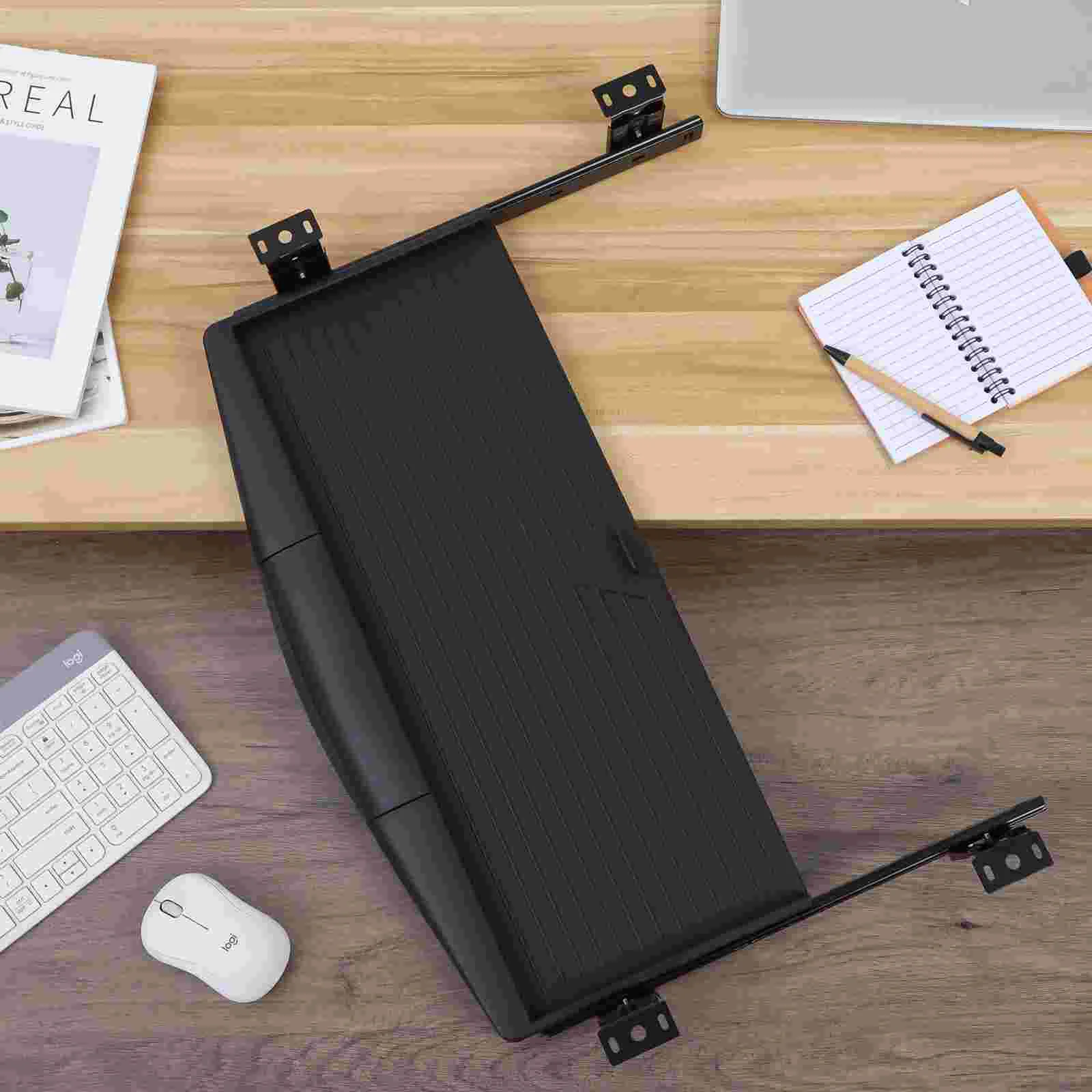 Computer Keyboard Stand Trays Slide-out Platform Drawer Style Accessories under Desk Aluminum Alloy Pull Office Storage