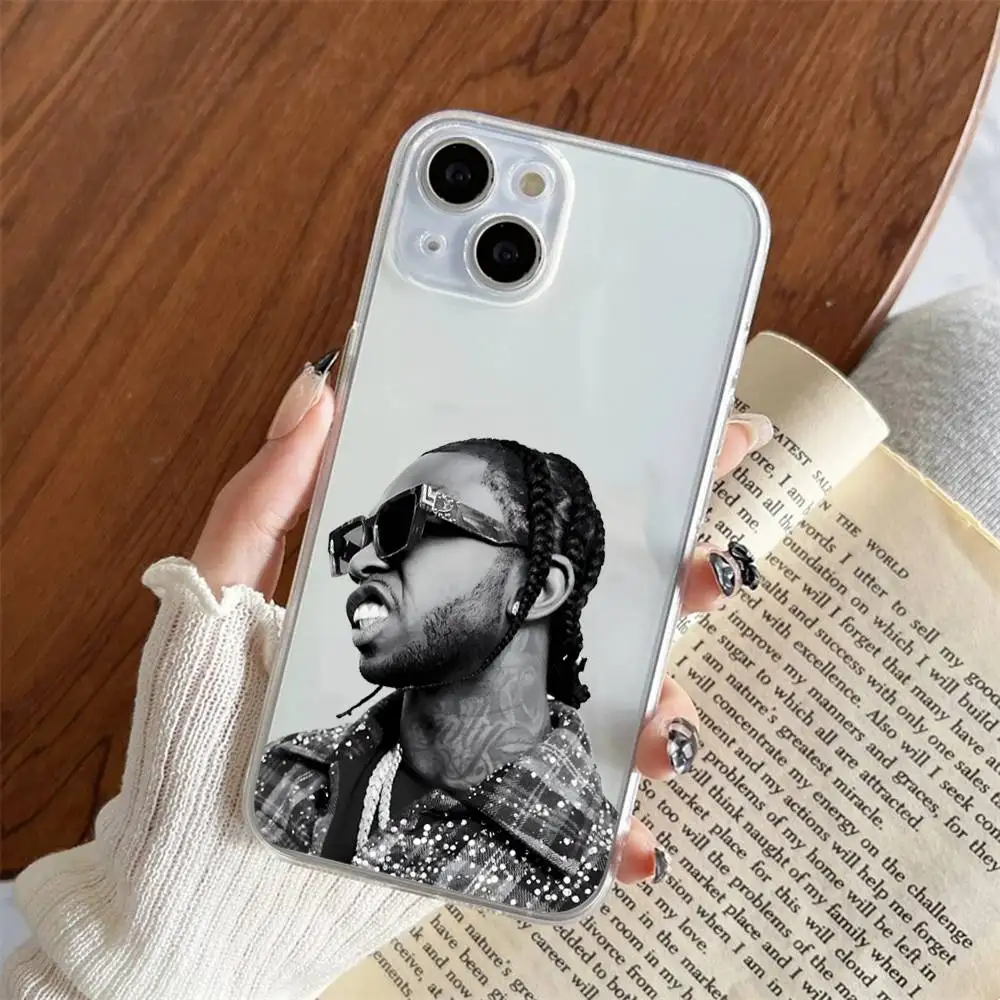 1pc Singer Pop Smoke Cassa Del Telefono Trasparente Per IPhone 17 16 15 14 13 12 11 PRO MAX PLUS Mini Copertura Morbida Pelle-amichevole