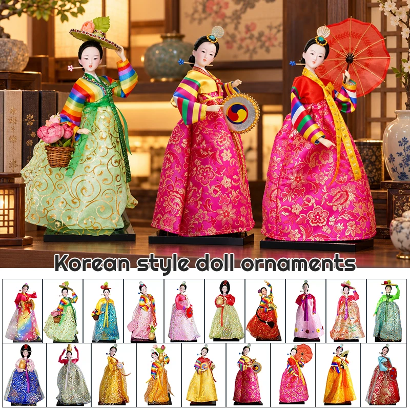 Korean Palace Hanbok Doll Ornaments Princess Korean Drama Doll Home Restaurant Decor Display Miniatures Desktop Folk Crafts