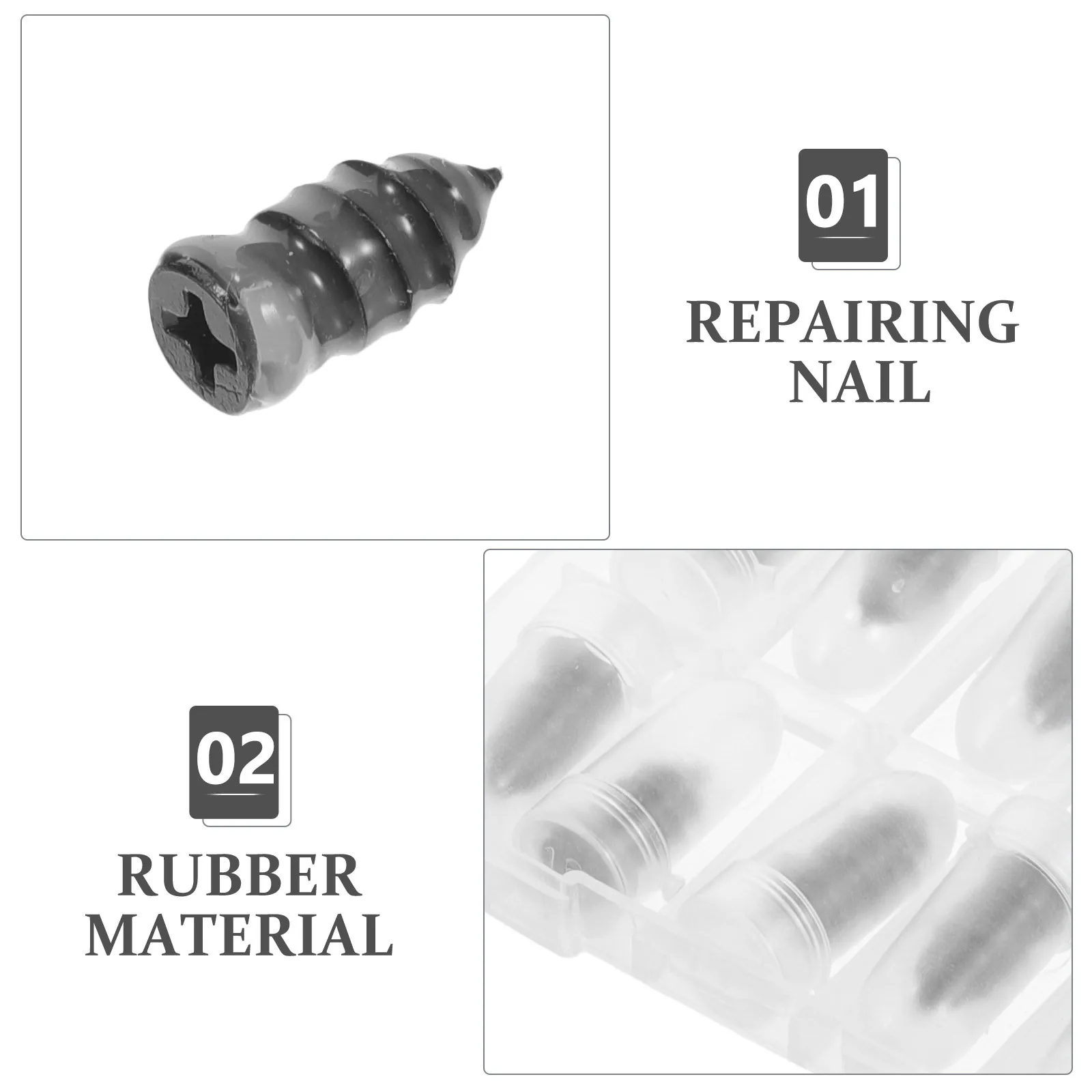 

1Set Tire Repairing Nail Multi Purpose Tire Plug Kit Metal Rubber Nails for Car Bike Tires Repairing Rubber Screw Nail