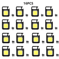 1-16PCS Mini LED Light Flashlight Keychain Multifunctional Portable COB Camping Lamps USB Charging Work Lights Fishing Lanterna