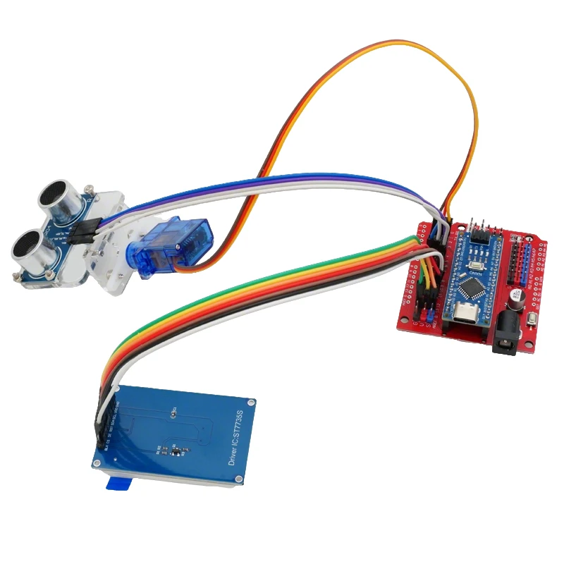 1Set Automatic Radar Scanning Module with Screen Display Ultrasonic Sensor 180-Degree Cruising Smart Induction DIY Tech Ornament