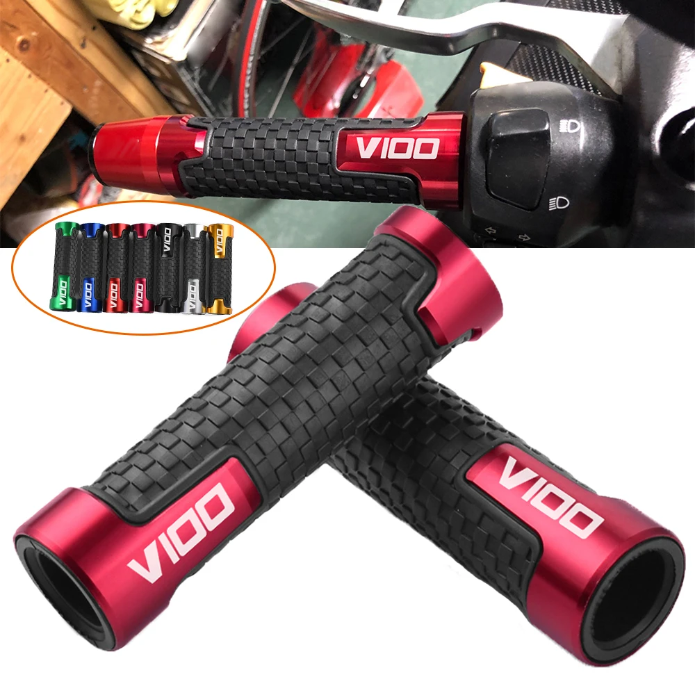 

Motorcycle Grips Non Slip Rubber Handle Bar End Grip 7/8" 22/24mm Handlebar Grips Accessories For MOTO-GUZZI V 100 V100