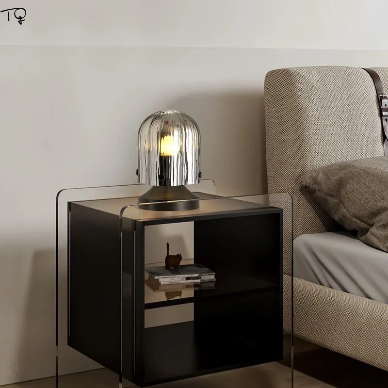 الإيطالية الحد الأدنى جو رومانسي الفطر مصباح طاولة زجاجي LED E27 باوهاوس الفن ديكور مكتب ضوء السرير غرفة نوم مقهى