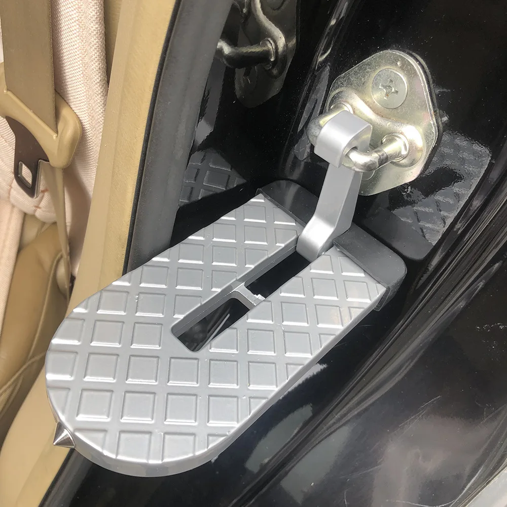 Car Door Hook Pedal，Light and Small Folding Mini Door Pedal Multi-Functional Car Door Latch Hook Step Window‑break Function