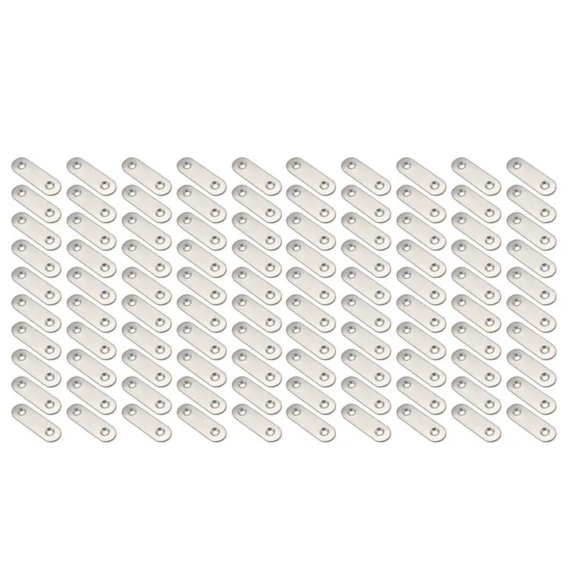 

ABKU-50Mmx16mm Straight Repair Joining Mending Flat Plate Bracket 100Pcs