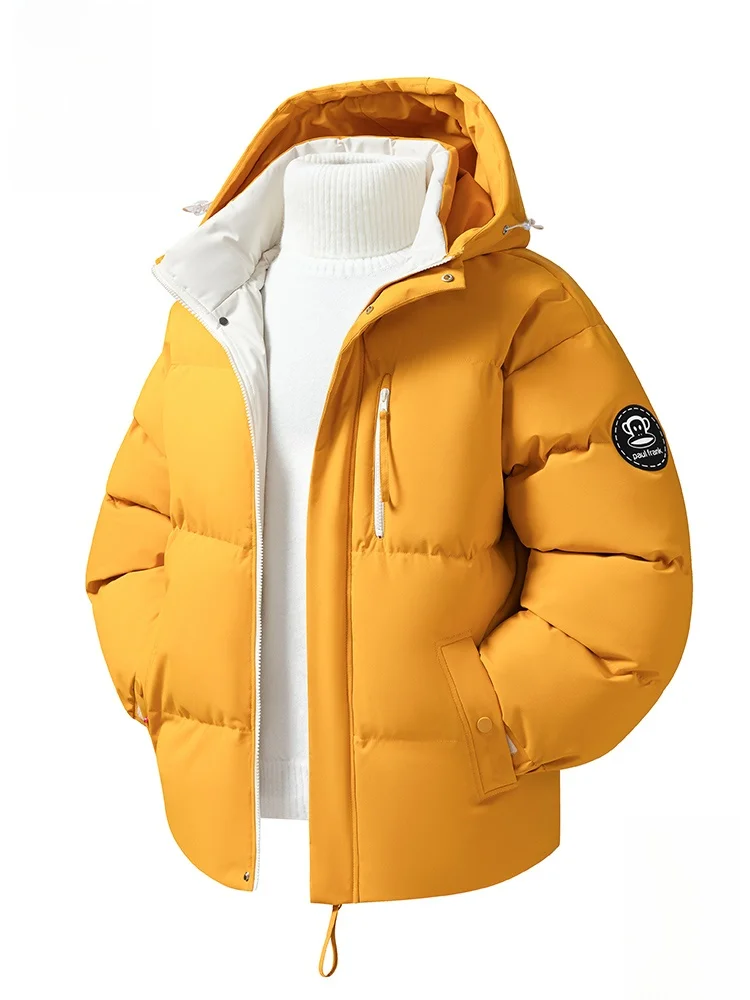 

Зимняя утепленная хлопковая куртка Paul Frank с капюшоном для мужчин, повседневная уличная теплая куртка для пар, из полиэфирного волокна, с длинными рукавами, на молнии