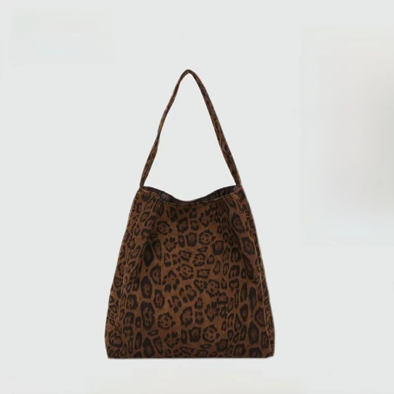 

Fall Winter Large Capaci Leopard Print Tote Bag Women's Casual Commuter Single oulder Crossbody Bag Retro Sle 2025 New