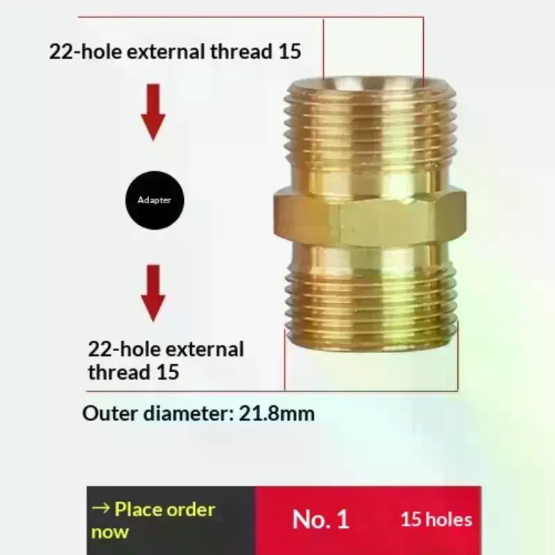 Brass Double Male Thread Fitting Water Hose Extension Connector 22mm Double External Thread Pipe Adapter Coupler