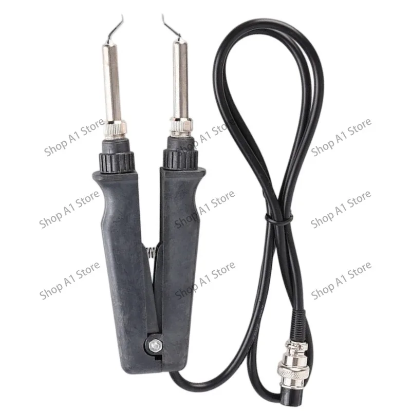 Dual Soldering Iron Station 902 Handle, 7 Pin Soldering Tweezers Clip, Ceramic Heating Dual Core Soldering Handpiece