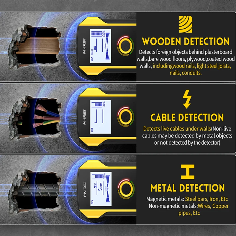 FNIRSI WD-02 WD-01 Wall Detector Scanner TFT Display Cable Metal Wooden Post Find and Position Wall Scanner