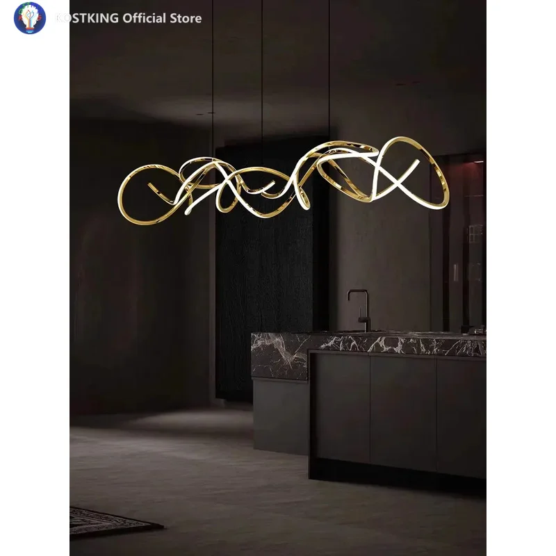 Minimalist Postmodern Electroplated Stainless Steel Silicone Ceiling Chandeliers Home Decoration Lustres Lamparas Light Fixture