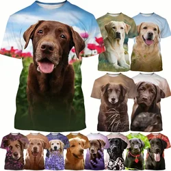 New Hot Sale Pet Dog Animal Men Women Fun Casual Short Sleeved Fashion 3D Labrador Printed T-shirt