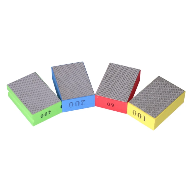 4Pcs Diamond Hand Polishing Pads For Tile Stone Trimming Deburring 60# 100# 200# 400# Grit