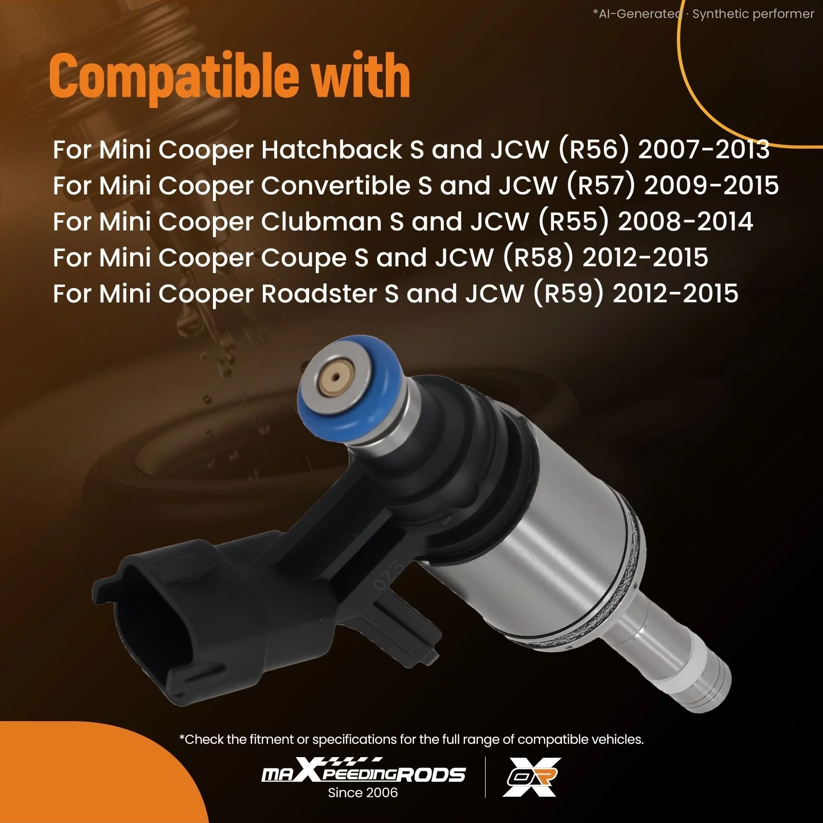 Fuel Injector Set for Mini Cooper S JCW R56 R57 2007-2013 0261500073 V7591623