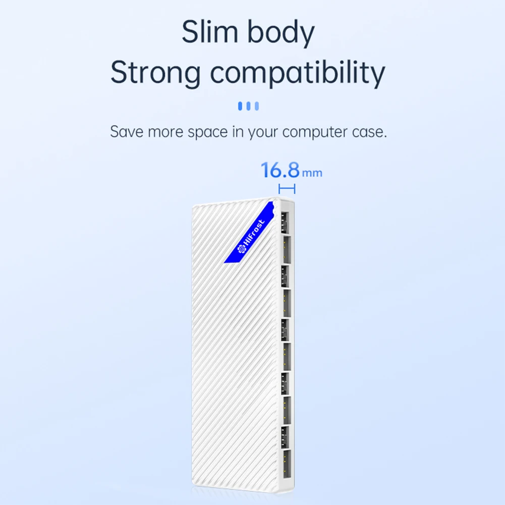 5V 3Pin ARGB PWM Speed Controller Cooling Fan Hub with Smart Remote Control Magnetic Fan Hub Splitter SATA for Computer PC Case