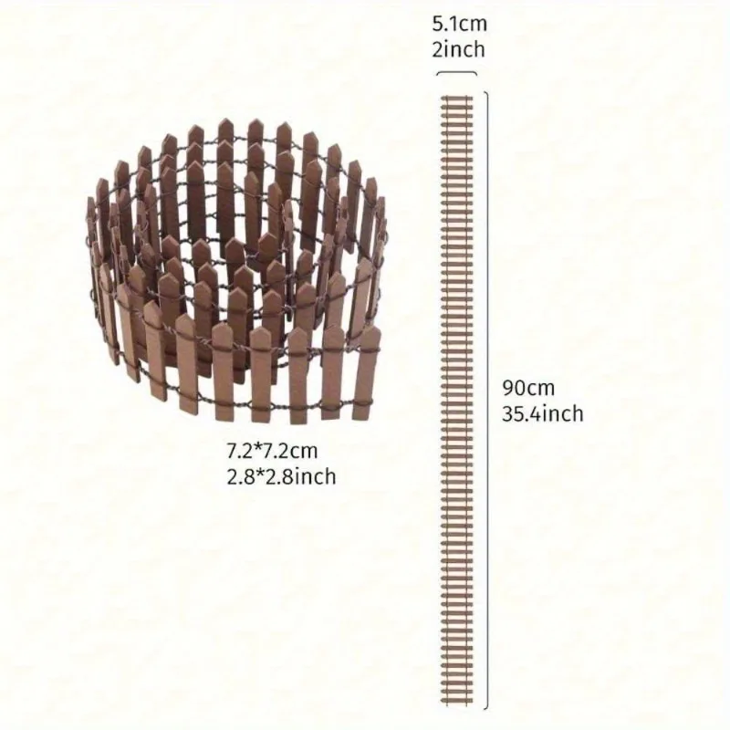 سياج حديقة مصغر سياج اعتصام خشبي Palisade سياج مزخرف سياج للخارجية أو ديكور المنزل حلي تأطير الطحلب #6