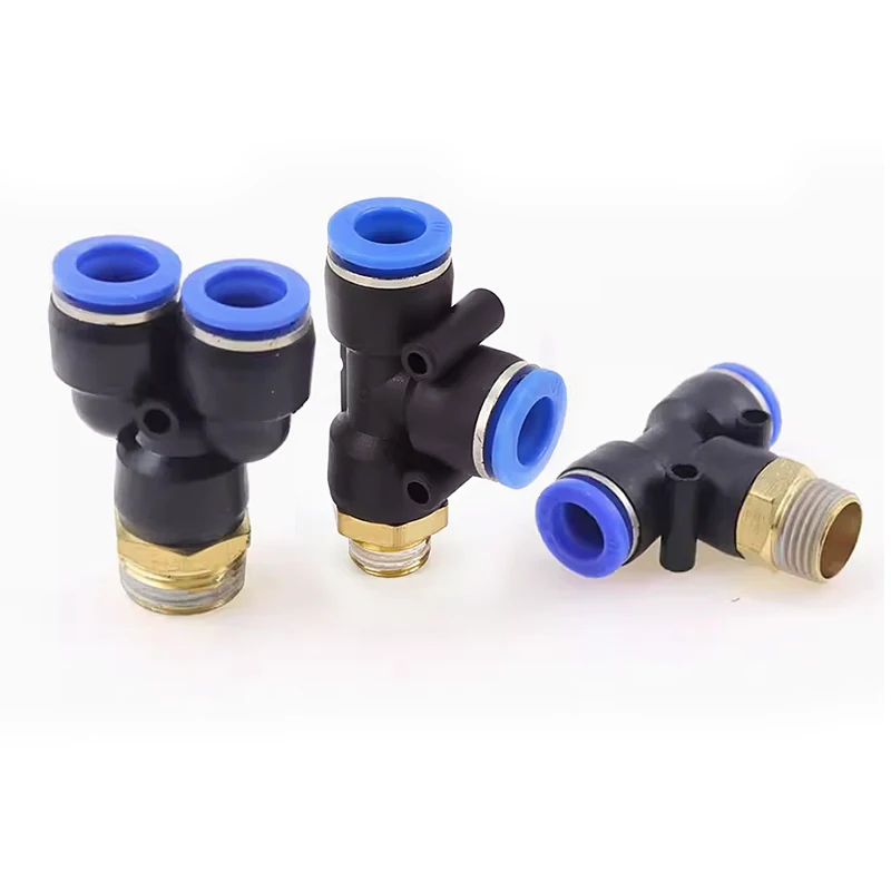 pneumatic fittings PB/PD/PX Pneumatic quick connector T-shaped tee4 6 8 10 12 14 01 02 03 04 plus thread Quick connector