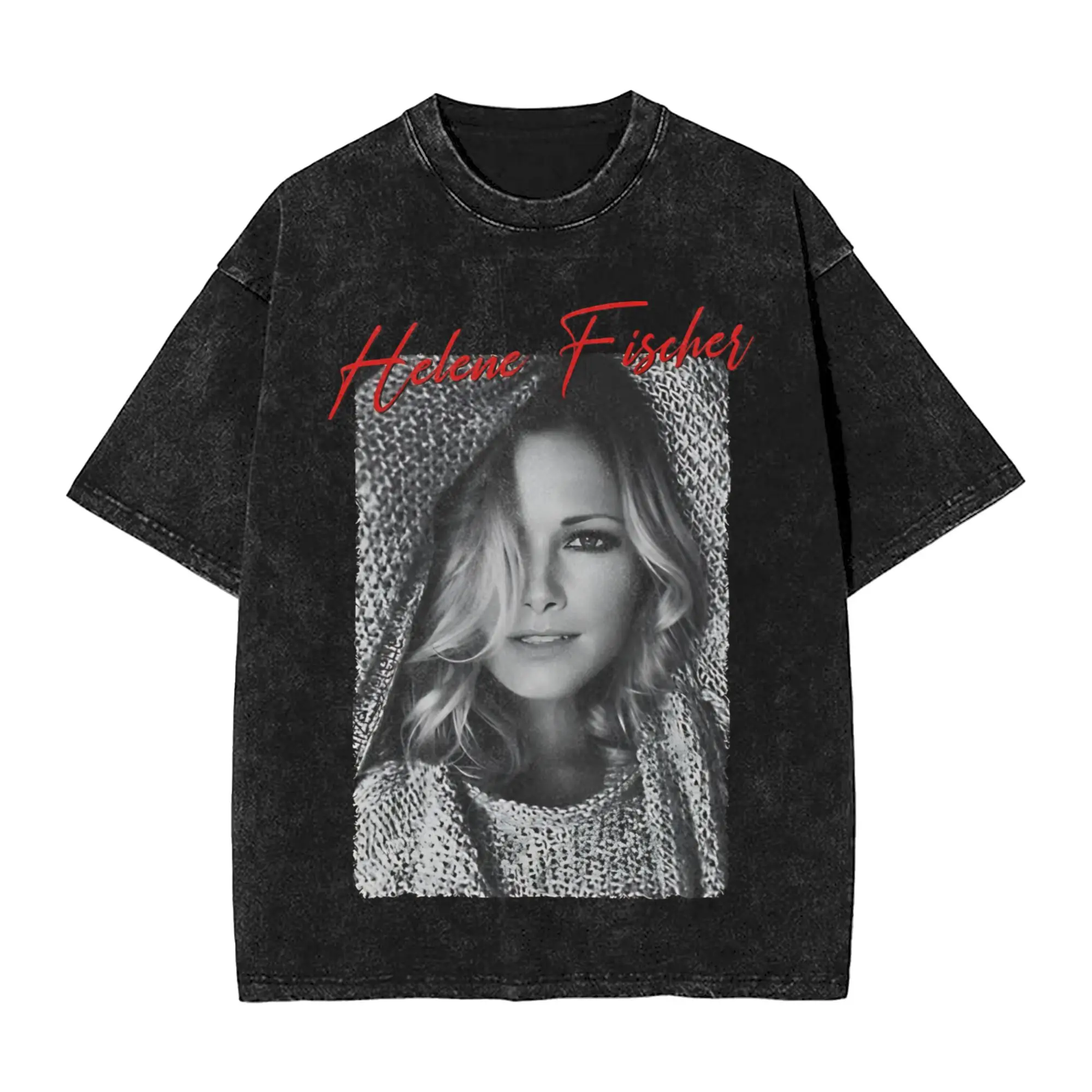 HELENE FISCHER  Vintage Washed T-Shirts for Men Women Music Funny Pure Cotton Tee Shirt Round Neck Short Sleeve T Shirt