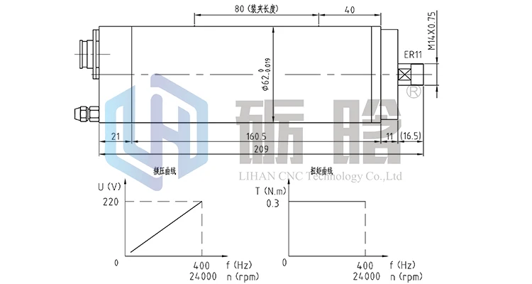 Er Cnc Spindle 0.8kw 1.5kw Water Cooled 800w Spindle For Metal CNC Engraving Router