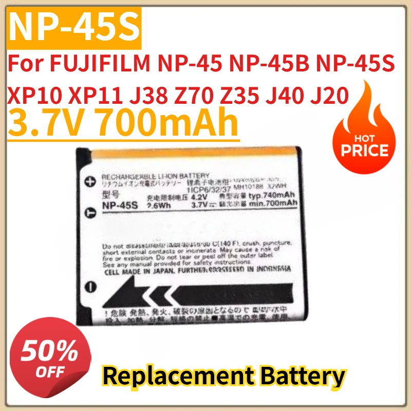 High Quality New NP-45S Camera Battery 3.7V 700mAh For FUJIFILM NP-45 NP-45B NP-45S XP10 XP11 J38 Z70 Z35 J40 J20 Batteries