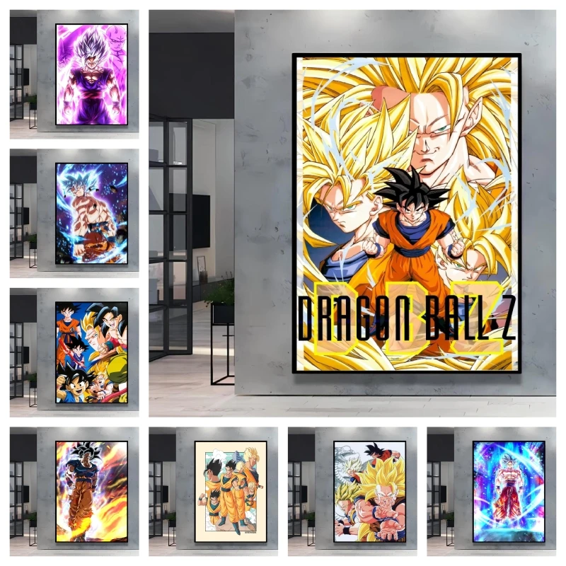 

Classic Canvas Painting Dragon Ball Goku Poster Comics Pictures HD Print Bright and Clear Colors Home Room Wall Decorative Gifts