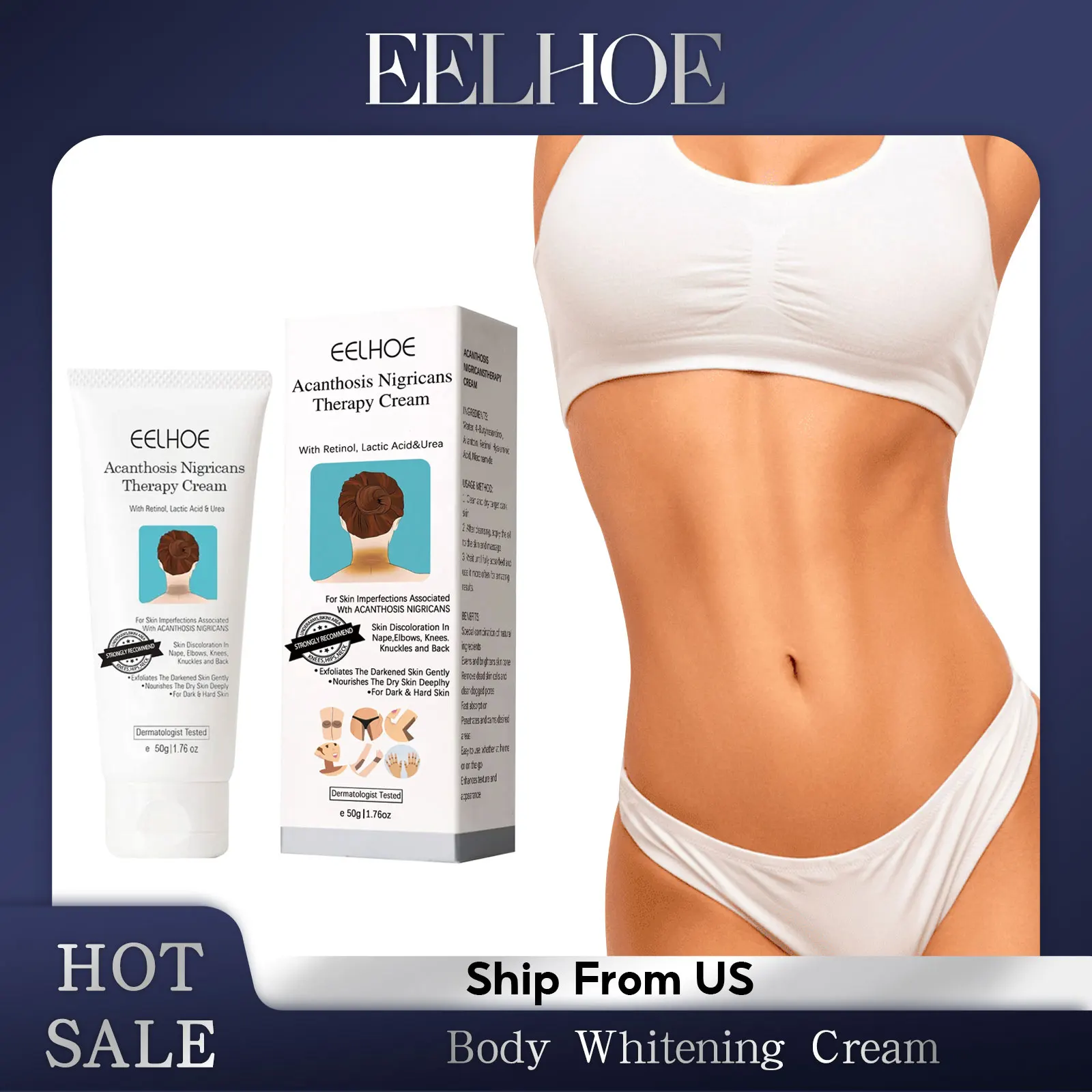 EELHOE Nourish Body Lotion Leg Knee Elbow Long-Lasting Moisturize Whiten Smooth Skin Lighten Acanthosis Nigricans Therapy Cream