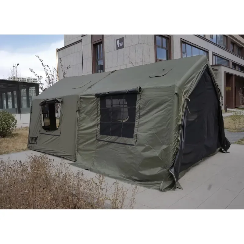 8+8 Green TC Cotton Fabric Double Layer Roof Tent 3000mm Waterproof Rainproof Sunshade All-season Use Quick Setup 8+8