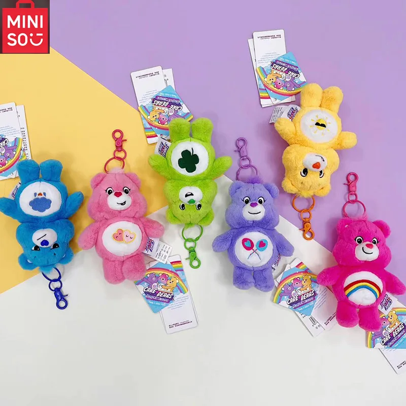 Sanrio Pluche Kawaii Carebears Regenboog Beer Pluche Anime Hobby Speelgoed Sleutelhanger Tas Hanger met Geluid Poppen Kerst Verjaardagscadeaus