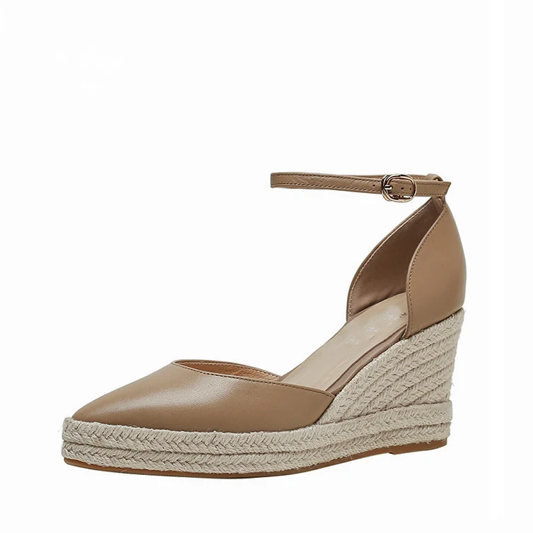 LIHUAMAO  platform wedges sandals women shoes ankle strap lady espadrilles sandals pumps csaual shoes bohemian beach sandals