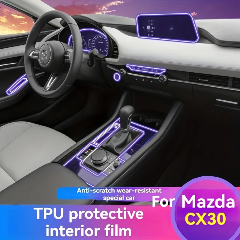 Transparent Interior Protective Film for Mazda CX30 2020-2026 Car Film Interior Scratch Film Interior Dedicated Retrofit Part