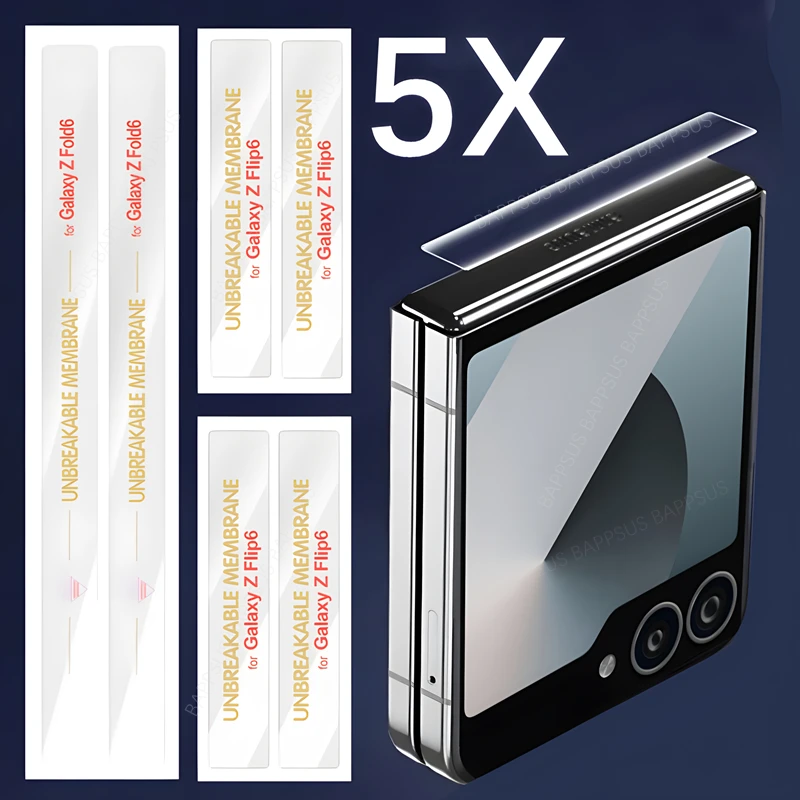 Flip6 Clear Hinge Protection Middle Border Sticker for Samsung Galaxy Z Flip 6 5 Fold 6 5 Middle Hinge Hydrogel Film Protector