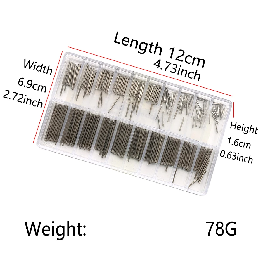 Watch accessory 304 stainless steel strap and crown double headed connecting shaft, thickness 1.0mm, length 8-27mm