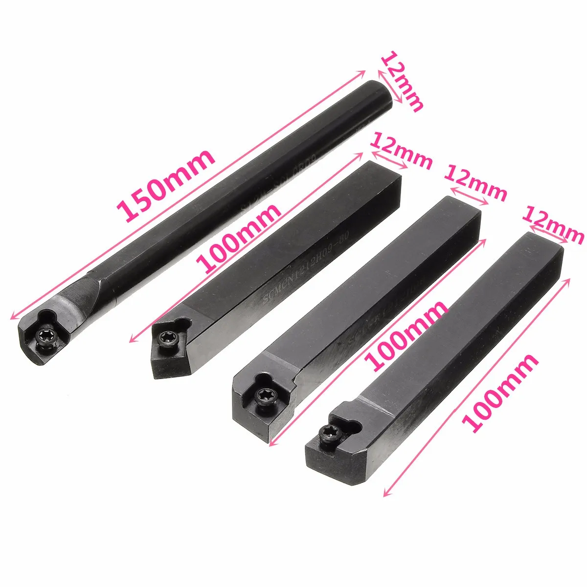 10 PCS 12mm Shank Lathe Turning Tool Holder Boring Bar Lathe Tool Lathe Cutter CNC Metal Turning Rod Holders and Inserts